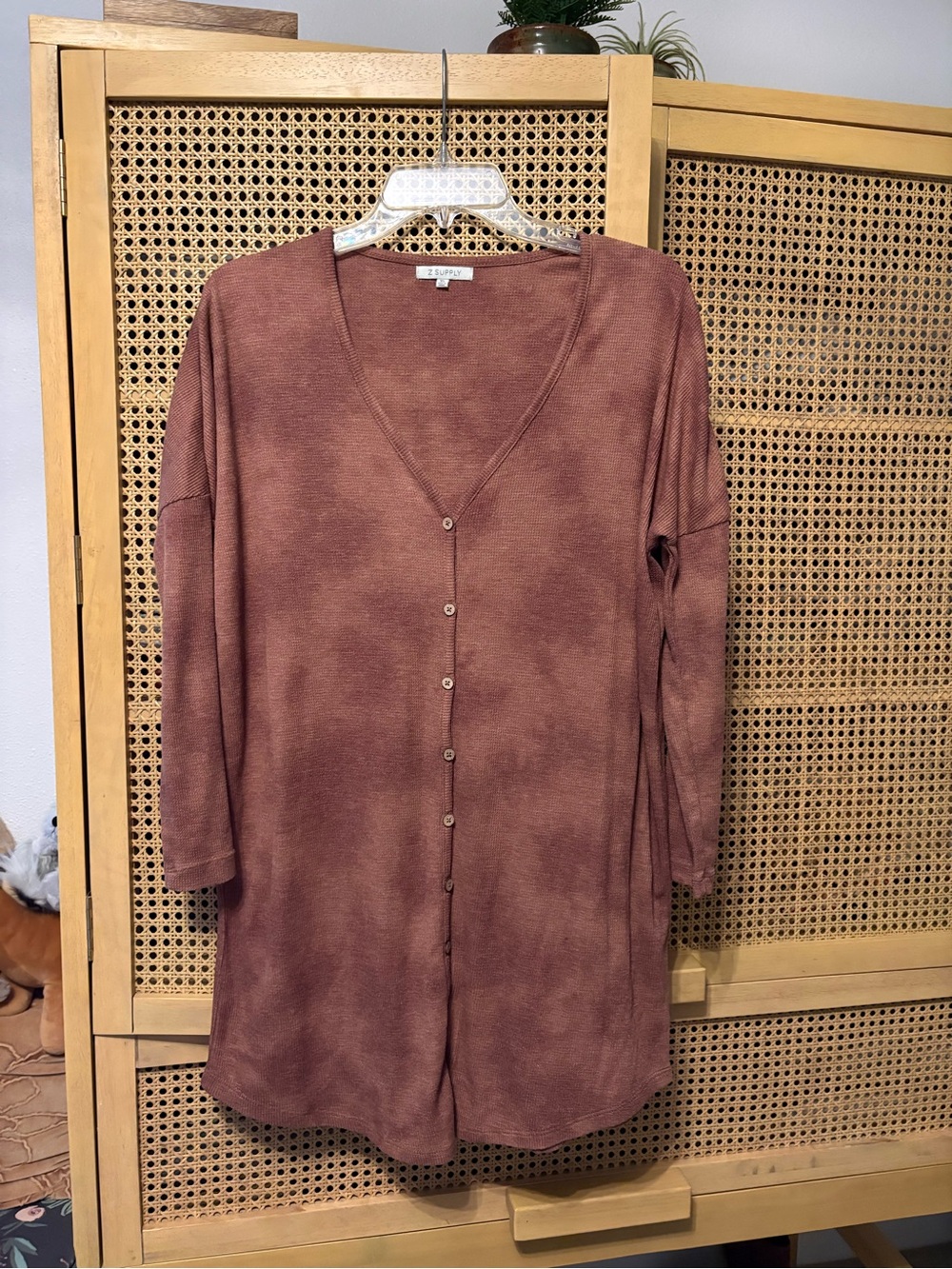 ZSupply ribbed button down tunic dress xs